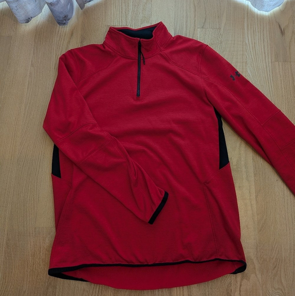 Under Armour Red and Black Quarter Zip Menx XL